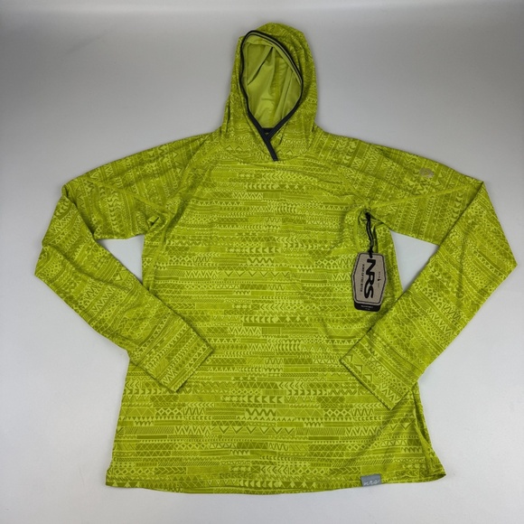NWT NRS Womens Size S H2Core Silkweight Hoodie UPF 50+ Lime Green - Picture 1 of 10